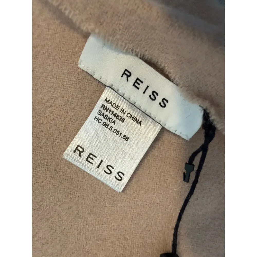 REISS Saskia Lambswool Cashmere Blend Scarf NEW Cream Tan $145